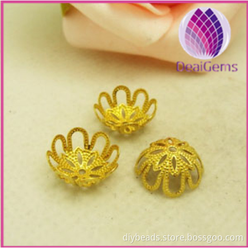Wholesale DIY Jewelry Findings Flower Petal Brass Caps